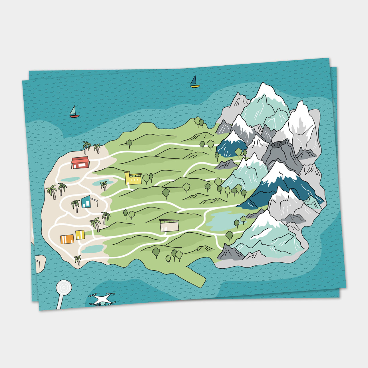 Illustratie Landkaart